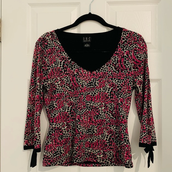 Floral V Neck blouse INC by Macys - Picture 3 of 5